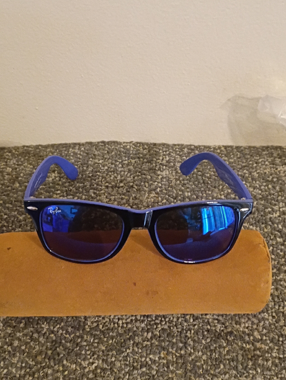 Ray-Ban Blue Wayfarer Sunglasses with Mirrored Blue Lens Limited Edition
